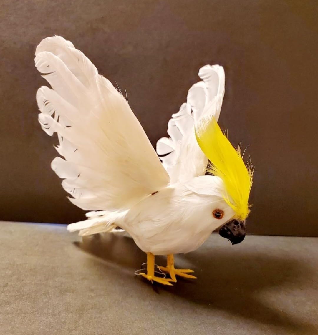 Amazon.co.jp: 鳥の置物 白いオウム 羽ばたくキバタン 鳥の雑貨 HANAKO